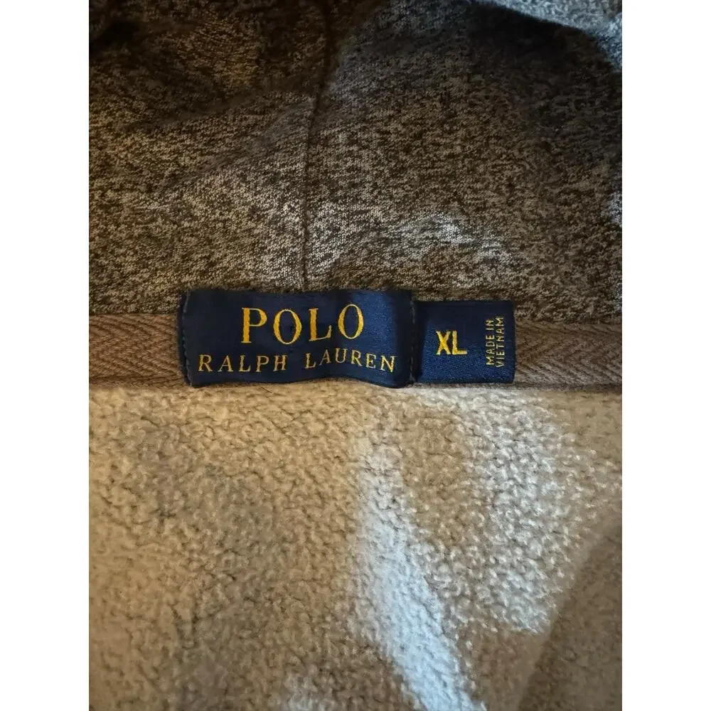 Polo Ralph Lauren Men's XL Gray Full Zip Hoodie w/ Pockets Embroidered $165